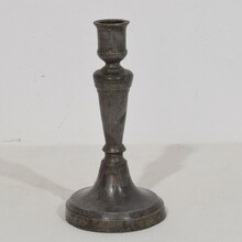 Collection of 5 pewter candleholders, France circa 1750-1850