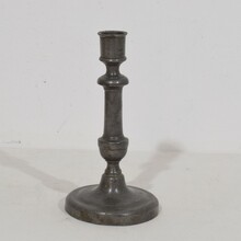 Collection of 5 pewter candleholders, France circa 1750-1850