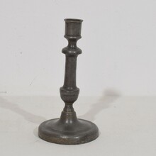 Collection of 5 pewter candleholders, France circa 1750-1850