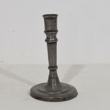 Collection of 5 pewter candleholders, France circa 1750-1850