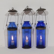 Collection of 3 glass lanterns, France circa 1900