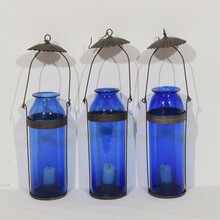 Collection of 3 glass lanterns, France circa 1900