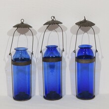 Collection of 3 glass lanterns, France circa 1900