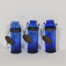 Collection of 3 glass lanterns, France circa 1900