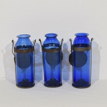 Collection of 3 glass lanterns, France circa 1900