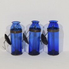 Collection of 3 glass lanterns, France circa 1900