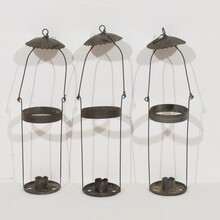 Collection of 3 glass lanterns, France circa 1900