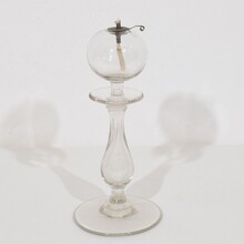 Collection of glass weaver oil lamps, France circa 1800-1900