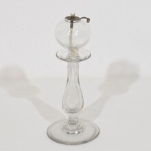 Collection of glass weaver oil lamps, France circa 1800-1900