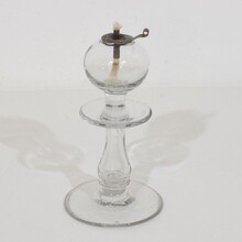 Collection of glass weaver oil lamps, France circa 1800-1900