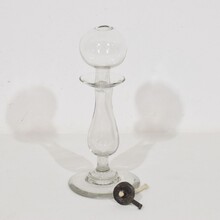 Collection of glass weaver oil lamps, France circa 1800-1900