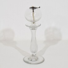 Collection of glass weaver oil lamps, France circa 1800-1900