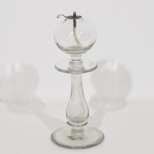 Collection of 3 glass weaver oil lamps, France circa 1800-1900