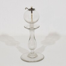 Collection of 3 glass weaver oil lamps, France circa 1800-1900