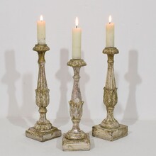 Collection of 3 neoclassical candleholders, Italy circa 1780-1800