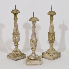 Collection of 3 neoclassical candleholders, Italy circa 1780-1800