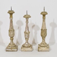 Collection of 3 neoclassical candleholders, Italy circa 1780-1800