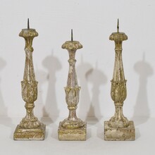 Collection of 3 neoclassical candleholders, Italy circa 1780-1800