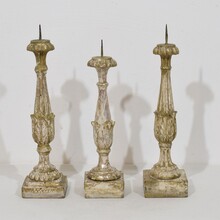 Collection of 3 neoclassical candleholders, Italy circa 1780-1800