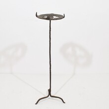 Couple hand forged iron candleholders, Spain circa 1500-1700