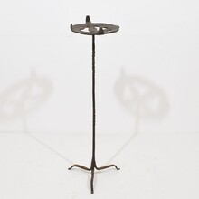 Couple hand forged iron candleholders, Spain circa 1500-1700