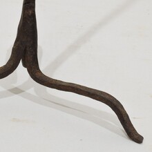 Couple hand forged iron candleholders, Spain circa 1500-1700