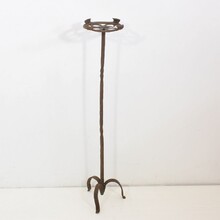 Couple hand forged iron candleholders, Spain circa 1500-1700