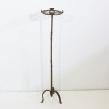 Couple hand forged iron candleholders, Spain circa 1500-1700