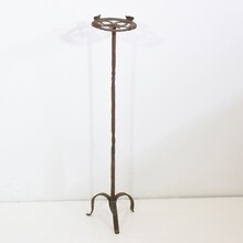 Couple hand forged iron candleholders, Spain circa 1500-1700