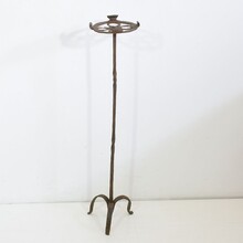 Couple hand forged iron candleholders, Spain circa 1500-1700