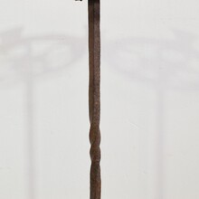 Couple hand forged iron candleholders, Spain circa 1500-1700