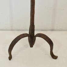 Couple hand forged iron candleholders, Spain circa 1500-1700