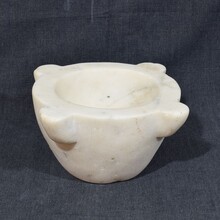 Couple white marble mortars, France circa 1750-1800