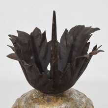 Couple neoclassical silvered wooden candlesticks, Italy circa 1760-1800