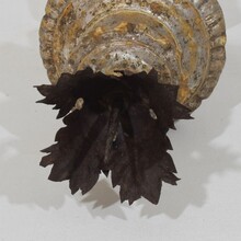 Couple neoclassical silvered wooden candlesticks, Italy circa 1760-1800