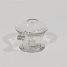 Couple glass weaver oil lamps, France circa 1800-1900