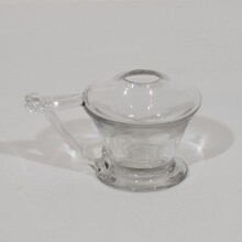 Couple glass weaver oil lamps, France circa 1800-1900