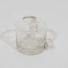 Couple glass weaver oil lamps, France circa 1800-1900