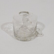 Couple glass weaver oil lamps, France circa 1800-1900