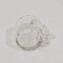 Couple glass weaver oil lamps, France circa 1800-1900