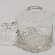 Couple glass weaver oil lamps, France circa 1800-1900