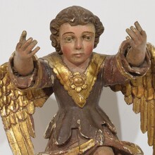 Early hand carved wooden baroque angel, Spain circa 1650-1700