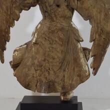 Early hand carved wooden baroque angel, Spain circa 1650-1700