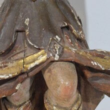 Early hand carved wooden baroque angel, Spain circa 1650-1700