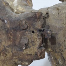 Early hand carved wooden baroque angel, Spain circa 1650-1700