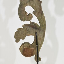 Hand carved oak curl ornament, France circa 1650-1750