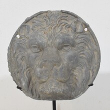 Lead lion head ornament, France circa 1650-1750