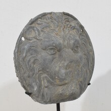 Lead lion head ornament, France circa 1650-1750