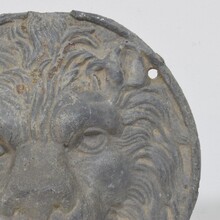 Lead lion head ornament, France circa 1650-1750
