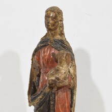 Baroque wooden Madonna with Child, France circa 1600-1700